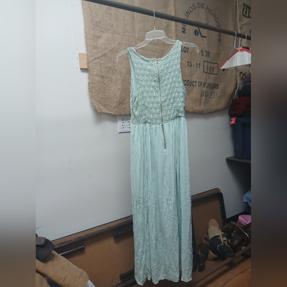 Altar'd State Light Green Lace Maxi Dress - Picture 3 of 3
